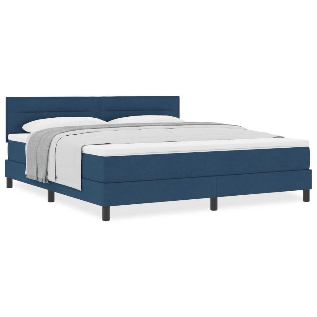 Letto a Doghe con Materasso Blu 180x200 cm Tessuto
