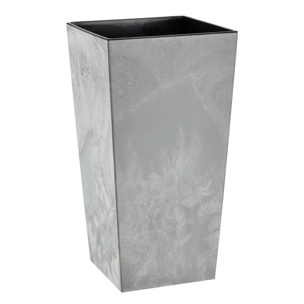 Vaso da fiori grande e alto KADAX, grigio, con inserto per fiori, 19x36 cm