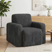 Poltrona-Divano Sedia-Poltroncina Grigio Scuro corduroy