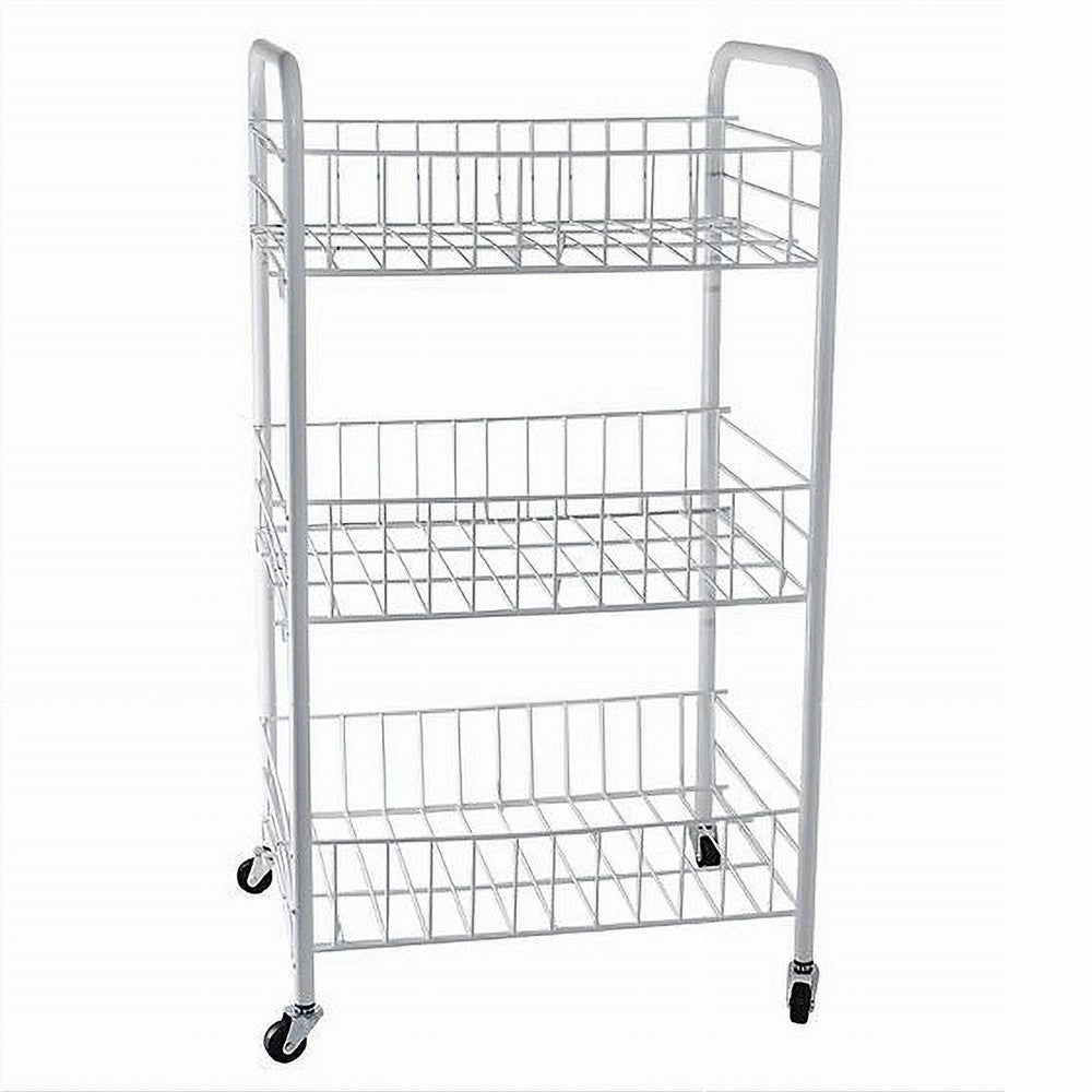Trade Shop - Carrello In Metallo Da Bagno Portaoggetti 3 Ripiani Porta Oggetti Con Ruote 52531 -