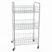 Trade Shop - Carrello In Metallo Da Bagno Portaoggetti 3 Ripiani Porta Oggetti Con Ruote 52531 -
