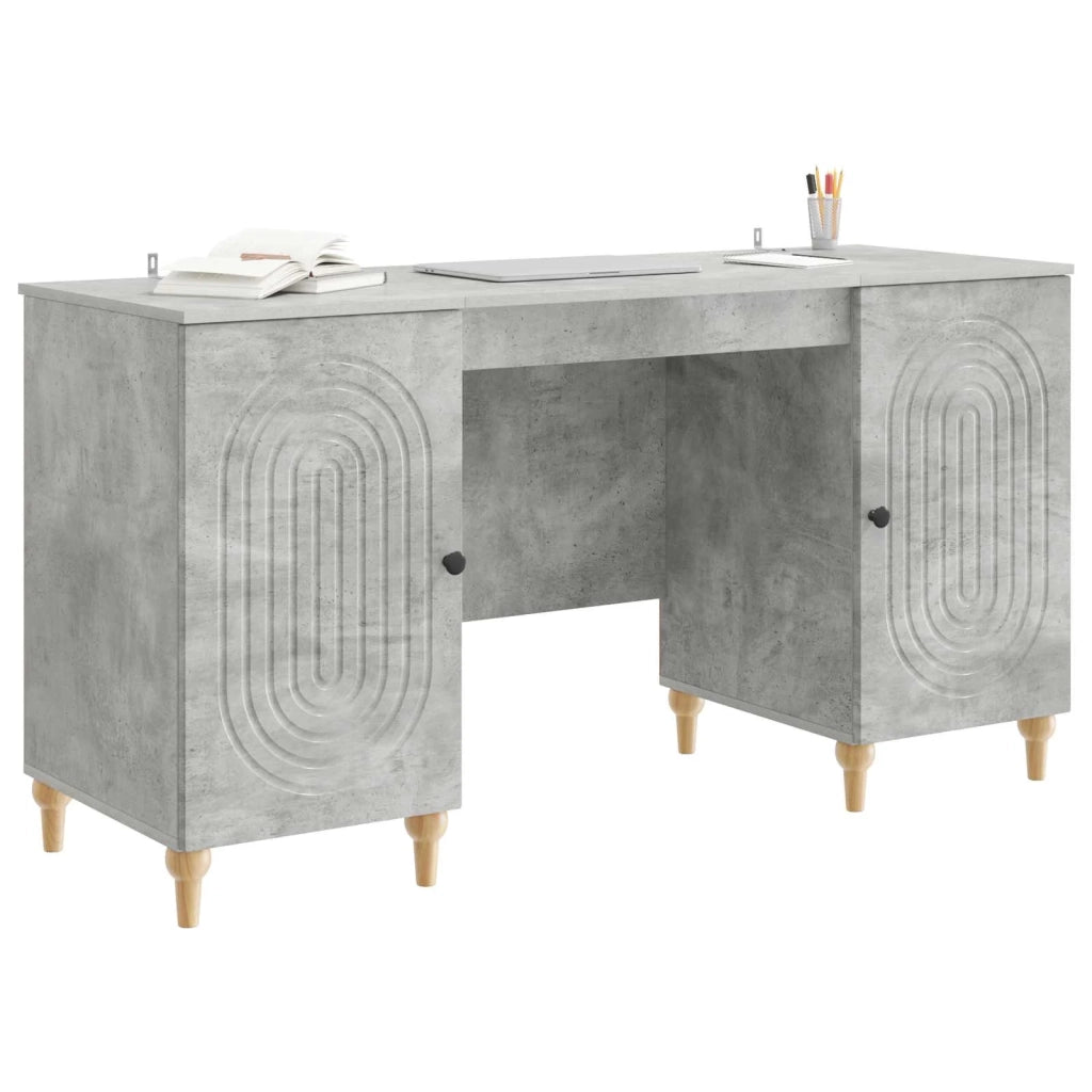 Scrivania con lo scaffale Grigio Cemento 142,5 x 50 x 75 cm 3414579