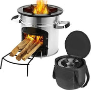 Cattura di Calore Portatile - Kachel per Campeggio - BBQ e Grigliata - Acciaio Inossidabile