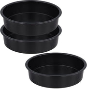 Set di forme per torte a forma rotonda da 3 - Forme per torte in acciaio inossidabile antiaderente - 21,5 cm - Profondità 5,3 cm - Ideali per torte multi-layer - Forme per torte