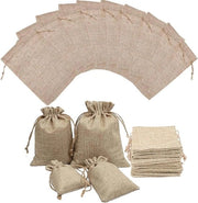 Sacchetti in juta con cordoncino per il ripostiglio di gioielli, cosmetici e piccoli regali - 10 pezzi - 20 x 30 cm