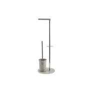 PIANTANA COLONNA ACCIAIO INOX PORTA SCOPINO BASE VETRO OVALE- Acciaio Inox Vetro Tortora- SPIRE- pezzi 1