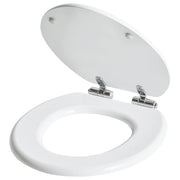 Sedile WC Soft Close MDF bianco lucido 46 x 38 cm Sistema di sgancio rapido Stile tradizionale WC bagno