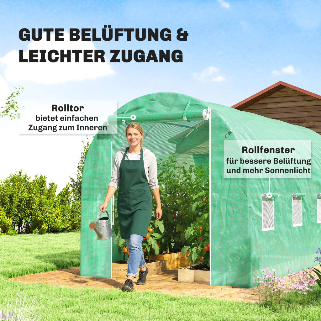 Serra da giardino ¨C zephmum ¨C verde 4x2m con porta e 8 finestre