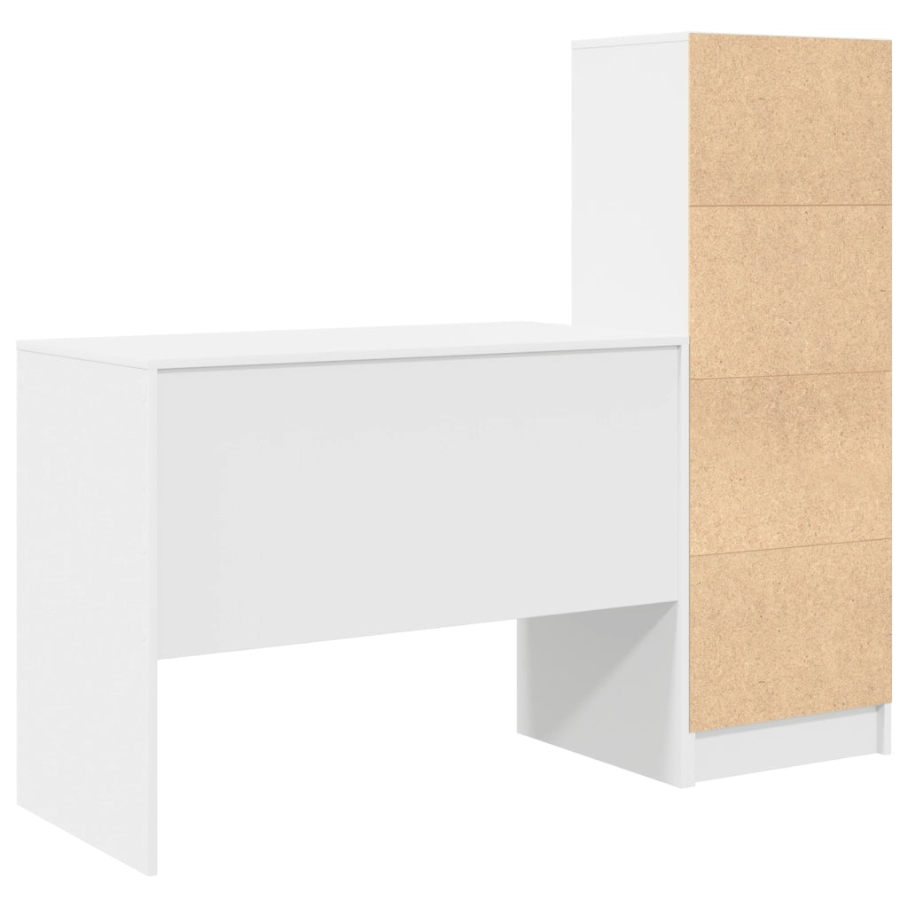Scrivania con storage bianca in legno ingegnerizzato