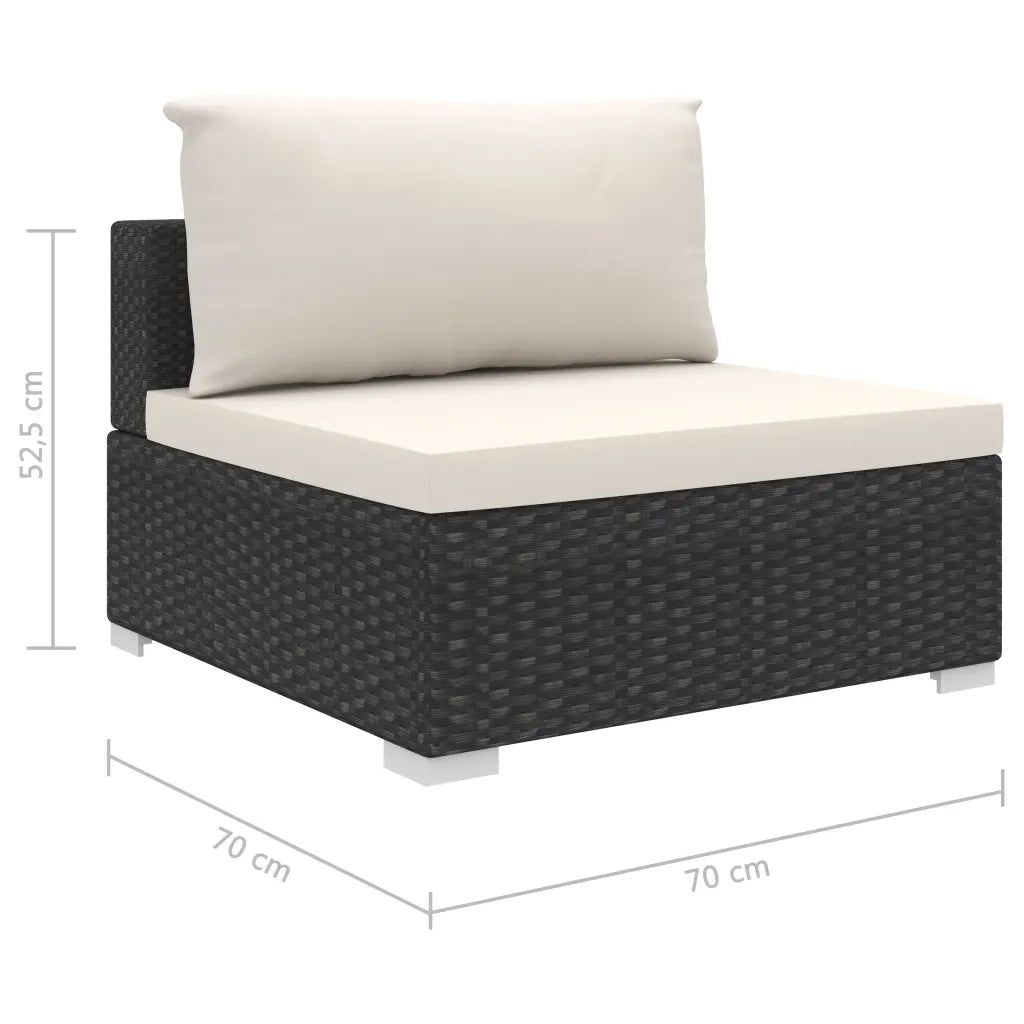 Set Divani da Giardino 9 pz con Cuscini in Polyrattan Nero cod mxl 70436