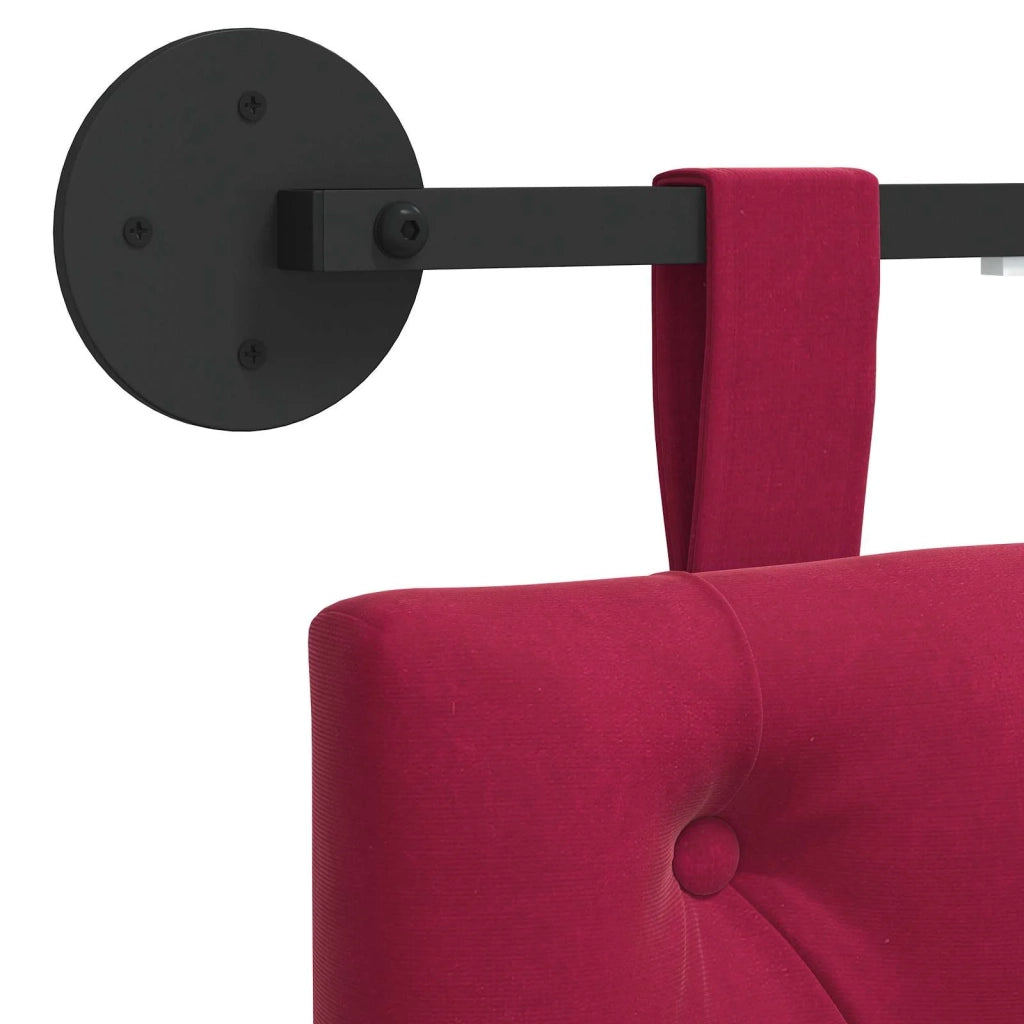 Testiera | Testata sospesa Con luce LED Rosso Vino Velluto