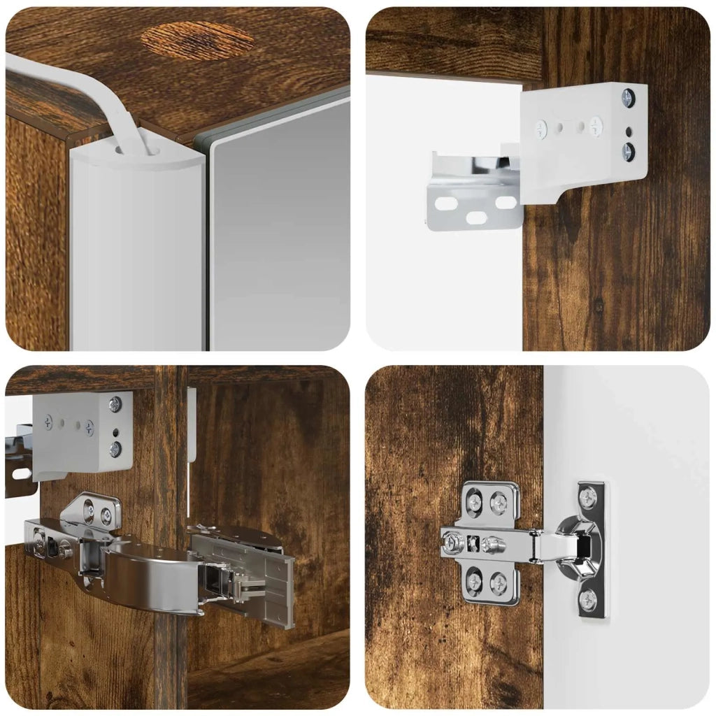 Set di Armadi da Bagno 5 pcs Rovere Fumo Legno ingegnerizzato 3406451