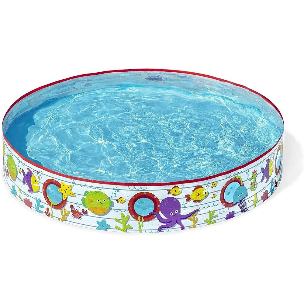 Trade Shop - Piscina Piscinetta Rigida Per Bambini Fantasia Marina 2 Anni+ 152 X 25 Cm 55029 -