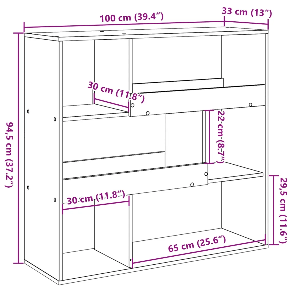 Libreria/Divisorio Rovere Sonoma 100x33x94,5 cm 854438