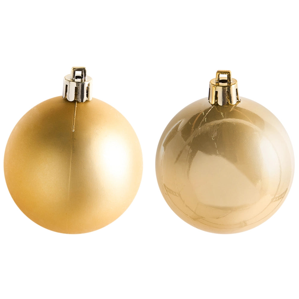 Set di 60 palline di Natale in plastica Decorazioni da appendere Ornamenti natalizi Albero di Natale Stile moderno e glamour Oro