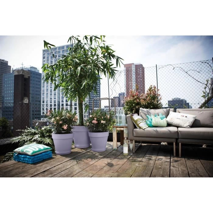 Vaso da fiori - Elho - Loft Urban Round - Viola - L 29 x P 28,5 x H 26 cm - Esterno - 100% riciclato