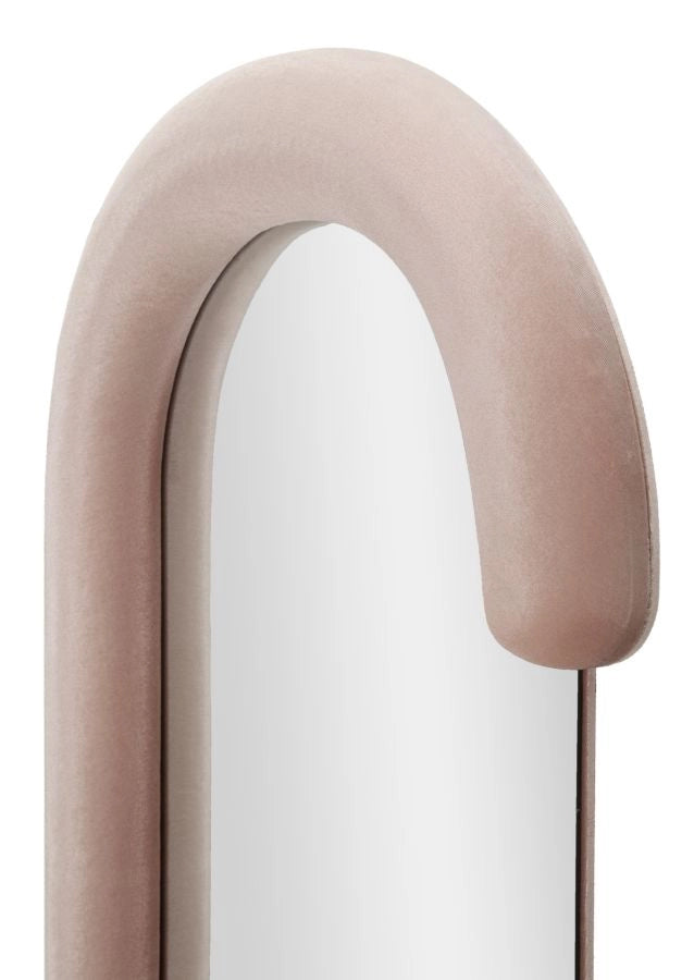 Specchio da muro cornice in velluto rosa 60x7x160cm CHANTAL