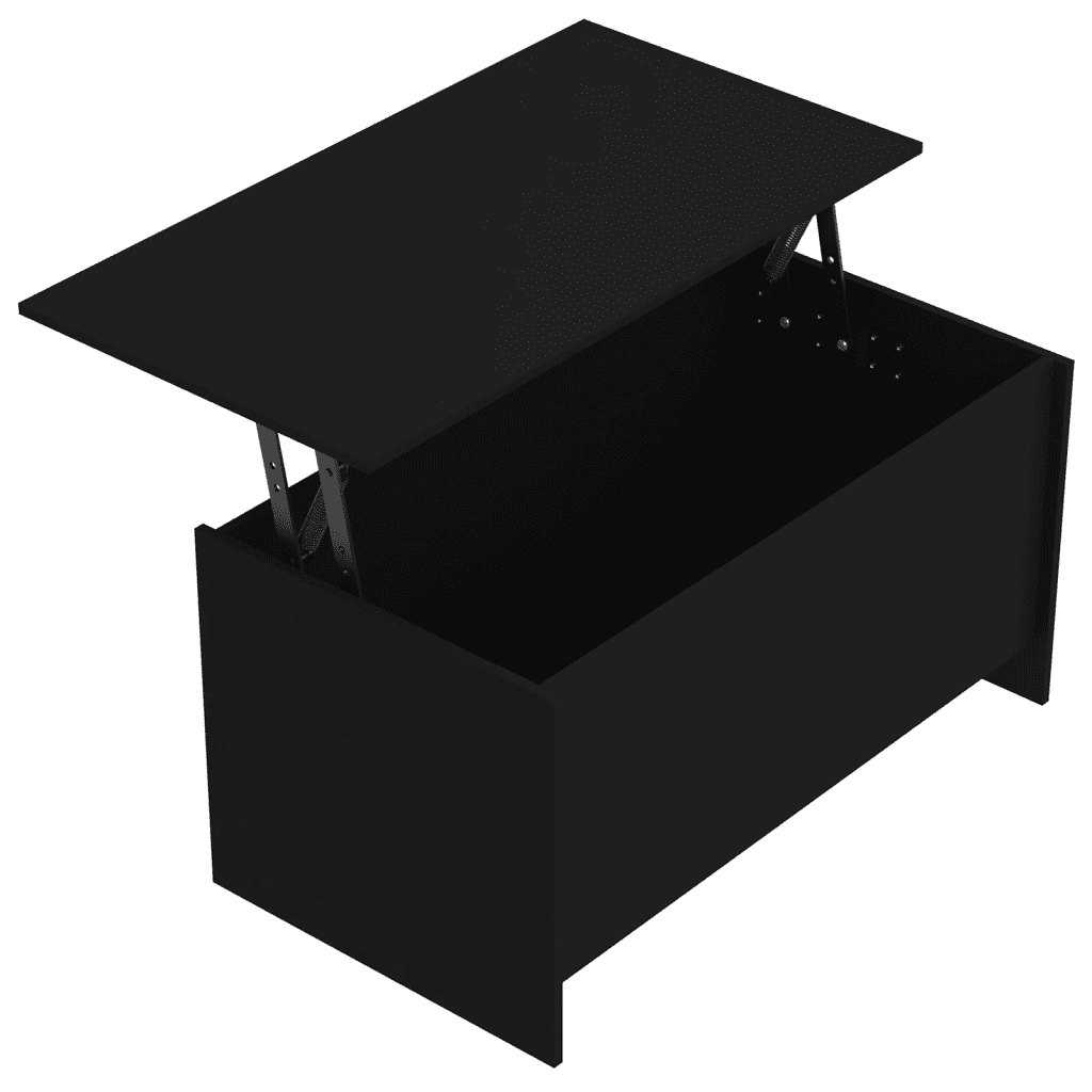 Tavolino da Salotto Nero 102x55,5x52,5 cm in Legno Multistrato 809666