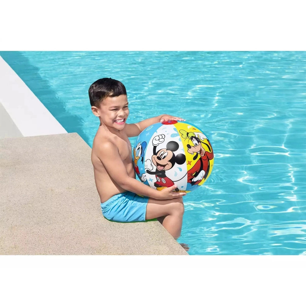 Trade Shop - Pallone Gonfiabile Mickey Mouse Topolino 51 Cm Palla Bambini Mare Piscina 91098 -