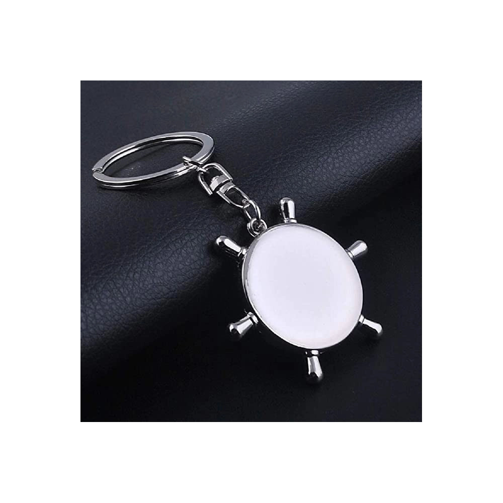 Trade Shop - Portachiave Porta Chiave Bomboniere Forma Di Timone Con Bussola Accessorio Uomo -