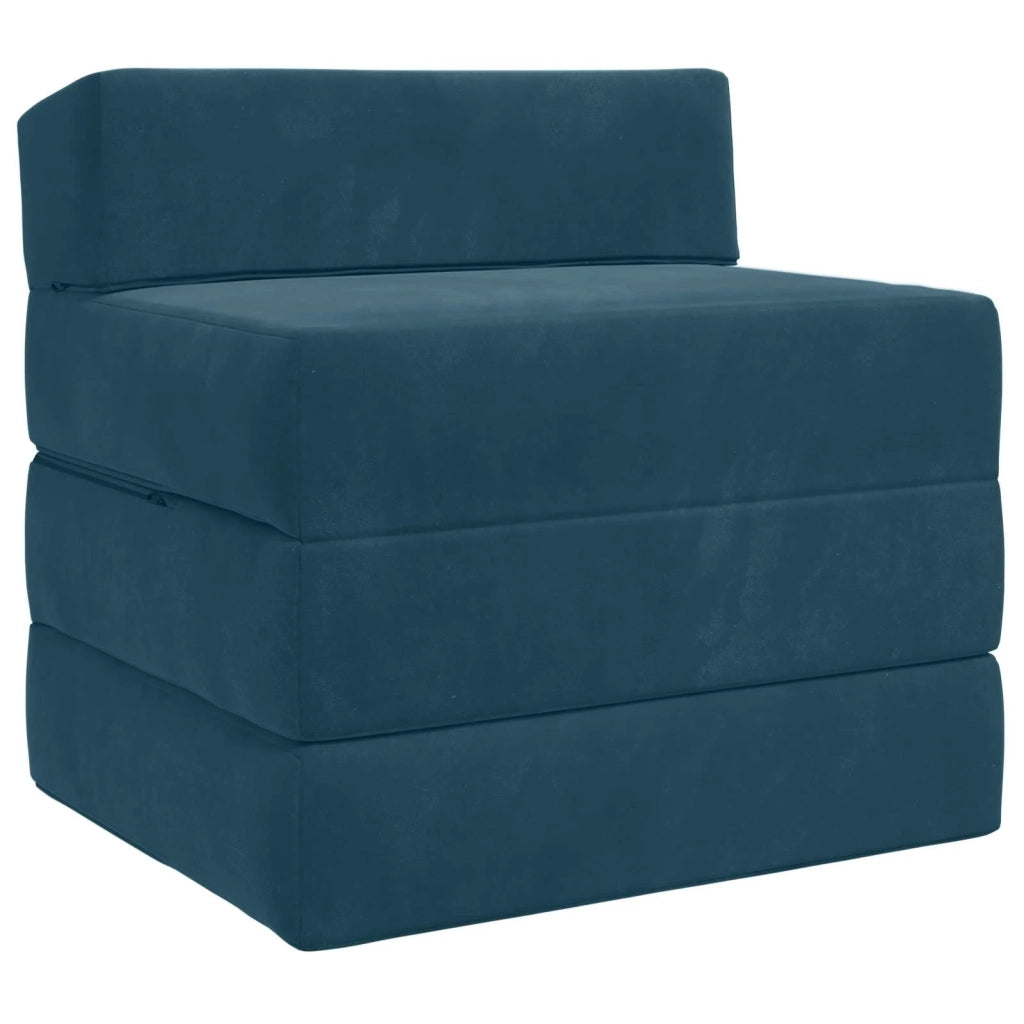 Divano Letto Pieghevole Blu 200 x 70 x 15 cm Velluto