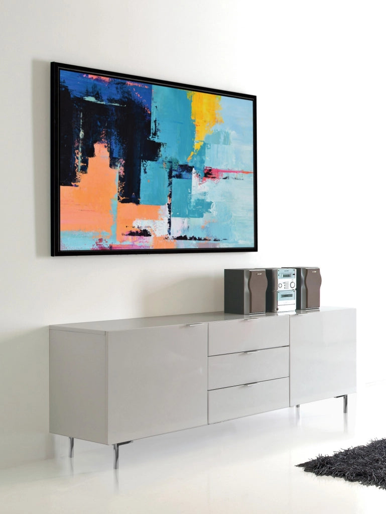 Porta tv effetto legno bianco cm. H.62 x L.160 x P.45