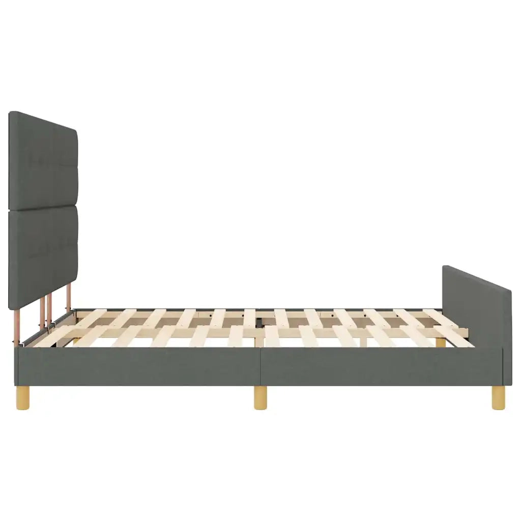 Struttura del letto Grigio scuro 180 x 200 cm Tessuto 3344747