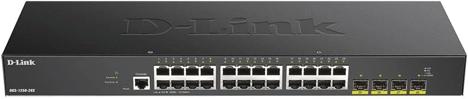 D-Link DGS-1210-28P/E Smart+ Switch Gestito, 28 Porte Gigabit, PoE - Solo cavo di alimentazione UE