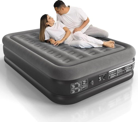 Matrimoniale lattina d'aria con pompa integrata - gonfiabile rapido e comoda 45 cm di altezza
