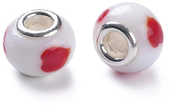 Grossi grani europei in ottone 14x11mm a doppia faccia - lampworking - regolatore a scorrimento - per creare gioielli