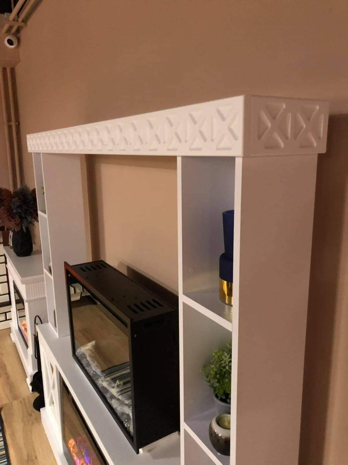 Camino Elettrico da Pavimento 183,5x182x30 cm Effetto Fiamma 1500W Sorento plus & Adeli