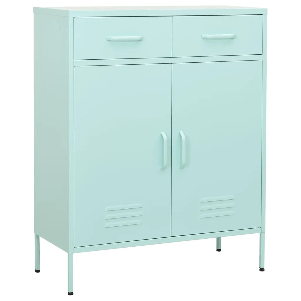 Mobile contenitore moderno con cassetti estraibili 80 x 35 x 101,5 cm acciaio color menta 02_0046849