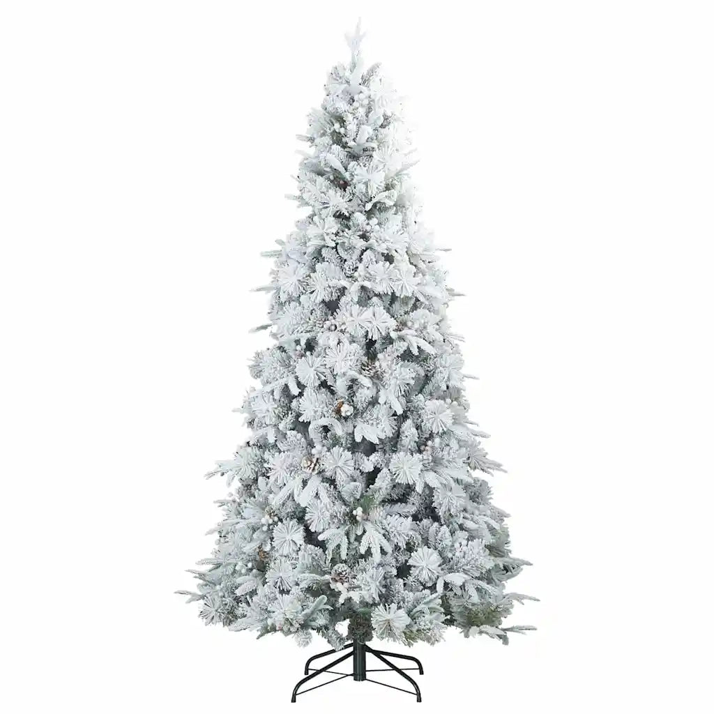 Albero di Natale Artificiale con Rami Pieghevoli Bianco 180 cm