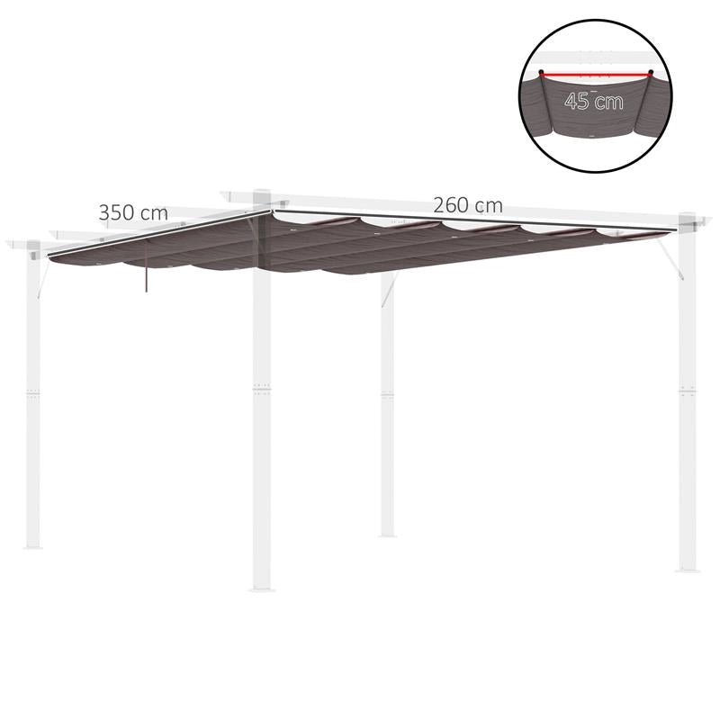 COPERTURA PER GAZEBO PERGOLA 4X3 M IN POLIESTERE TRASPIRANTE CAFFÉ CON 10 FORI DI DRENAGGIO