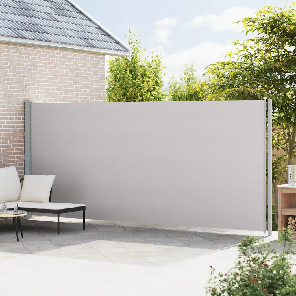 Tenda da Sole Laterale Retrattile per Patio 200x600 cm Grigia
