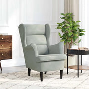 Poltrona-Divano Sedia-Poltroncina Grigio Chiaro Velluto 428336