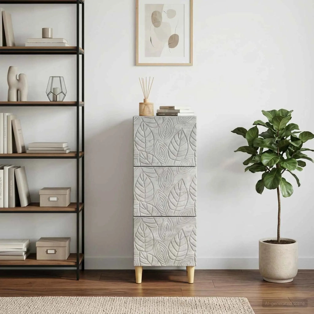 Mobile con Cassetti Grigio Cemento 33 x 34,5 x 90 cm 895078