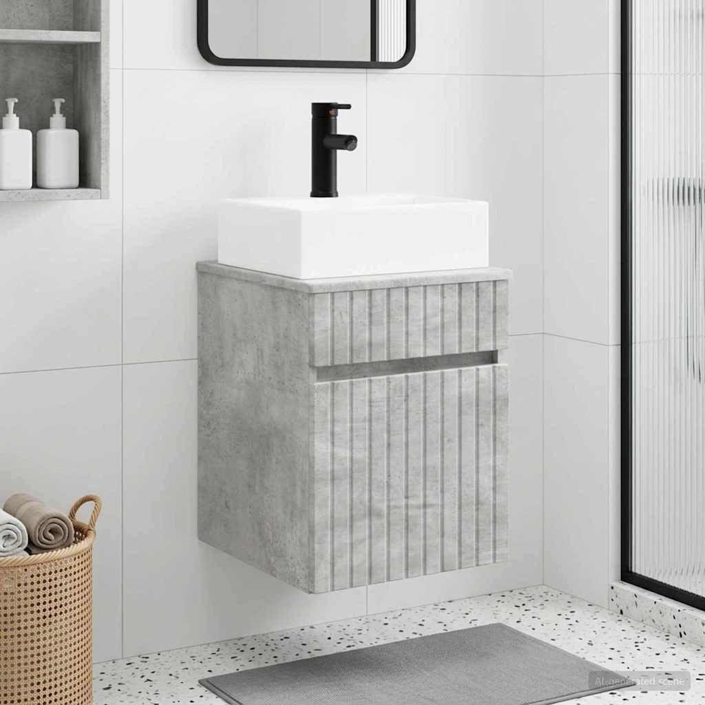 Mobile Lavabo da Parete Grigio Cemento 39 x 41 x 62,5 cm 890575