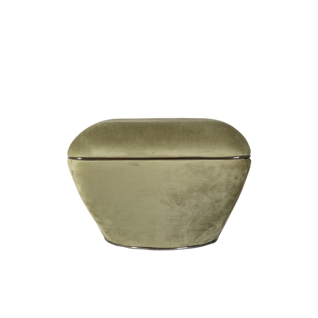 Pouf Contessa 125 in Cotone e Acrilico Verde e Grafite