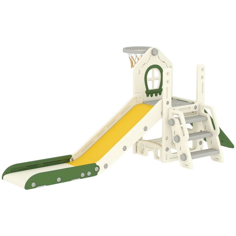 SCIVOLO 4 in 1 Pieghevole 132 cm con Canestro e Contenitore Bianco Crema