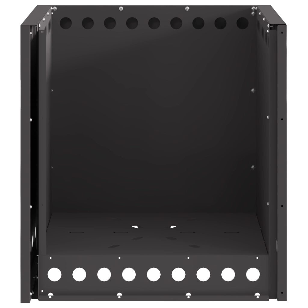 Focolare senza fumo Quadrato Nero 48x48x50 cm Acciaio