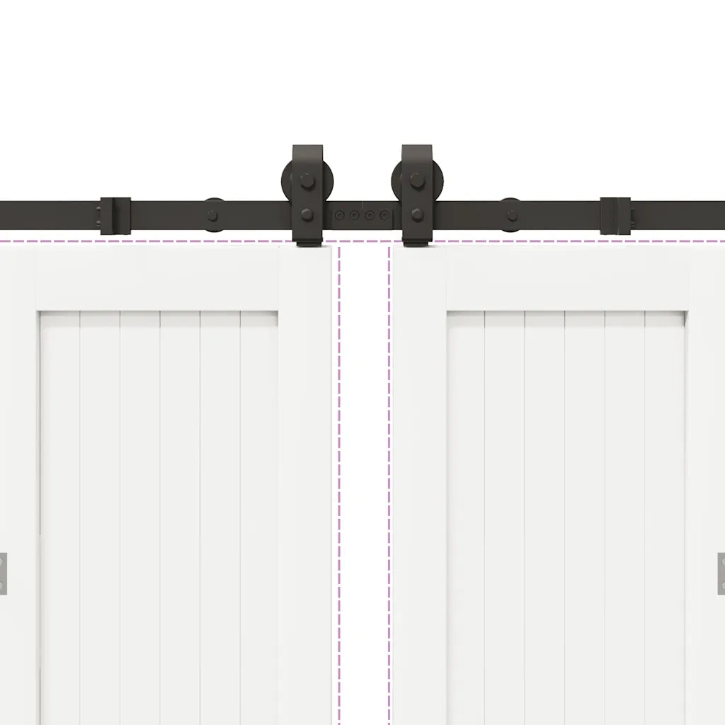 Kit di Binari per Porte Scorrevoli 400 cm Acciaio Nero 3295802