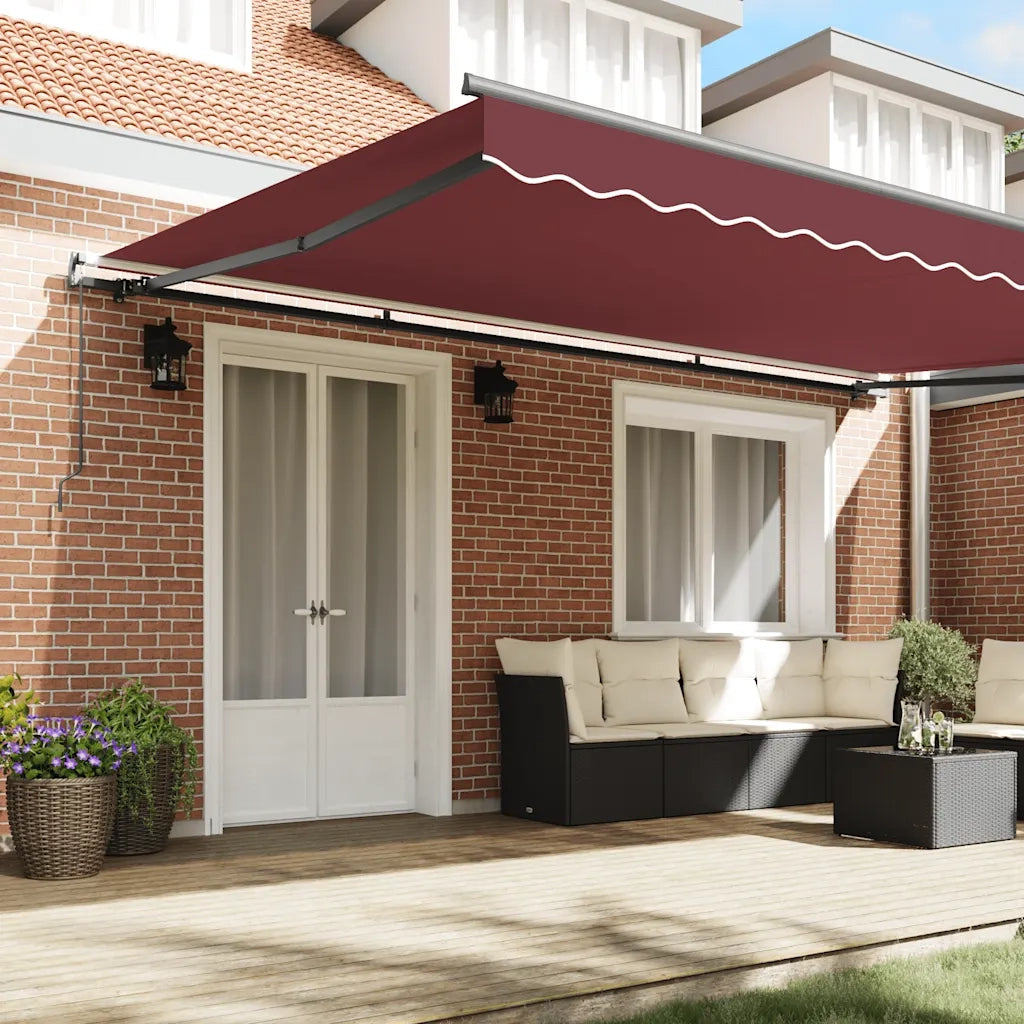 vidaXL Tenda da Sole Retrattile Manuale Bordò 500x300 cm