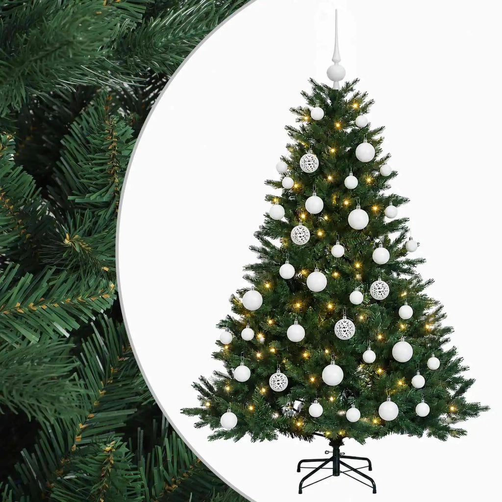 Albero di Natale artificiale con palline 150 cm 150 LED 3466040