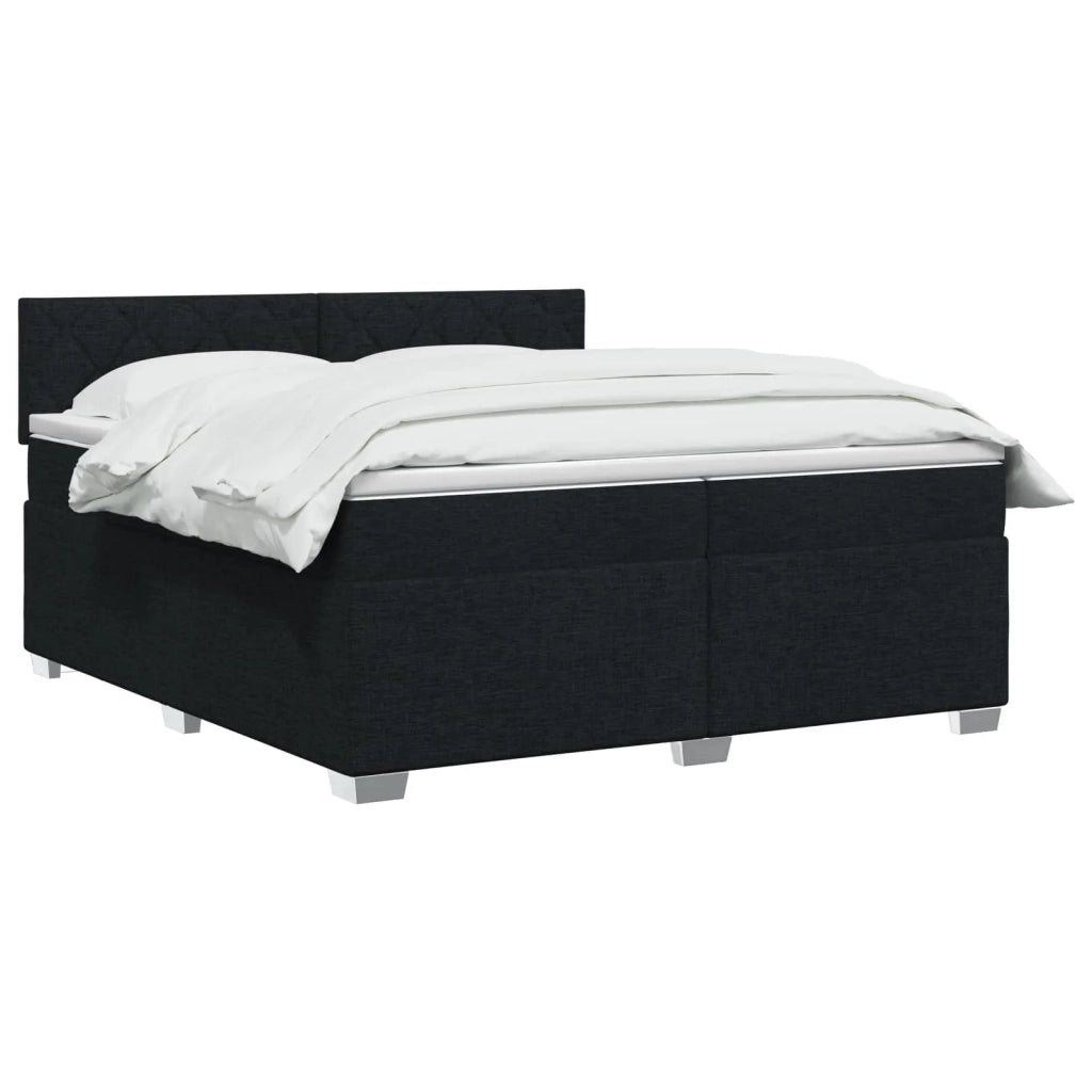 Letto box spring con materasso Nero 200 x 200 cm Tessuto 3450567