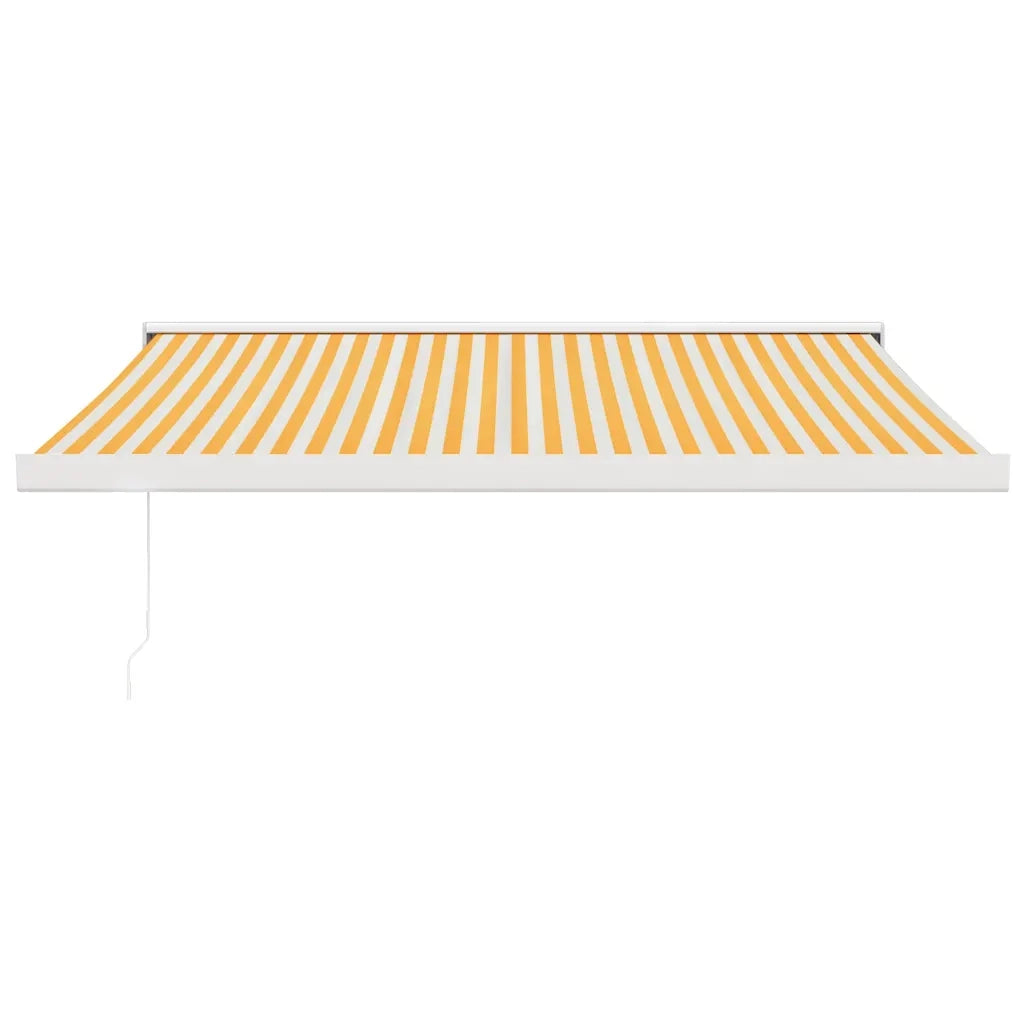 Tenda retrattile Giallo e Bianco con Struttura Bianca 3154532