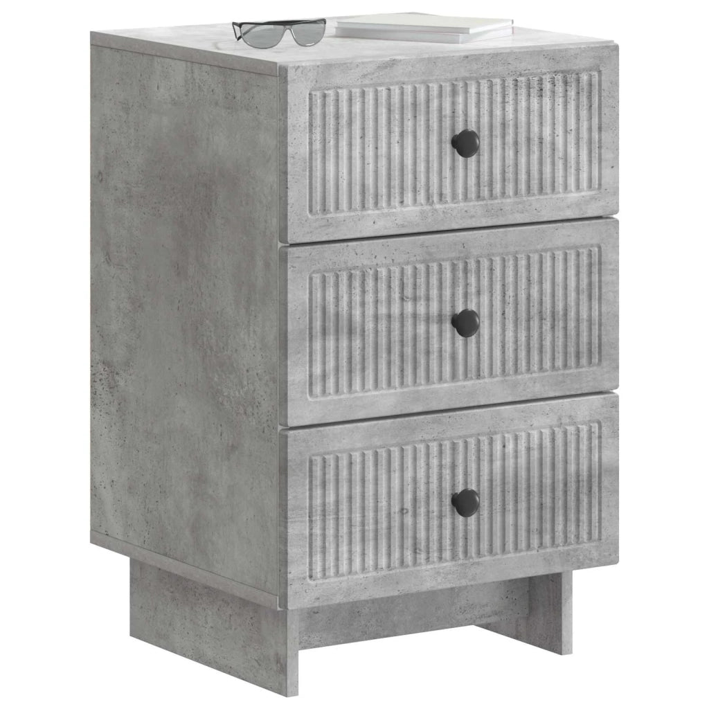 Comodino | Armadio da Notte | Mobiletto da notte con cassetto Grigio Cemento 43 x 41 x 66,5 cm