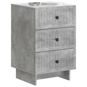Comodino | Armadio da Notte | Mobiletto da notte con cassetto Grigio Cemento 43 x 41 x 66,5 cm