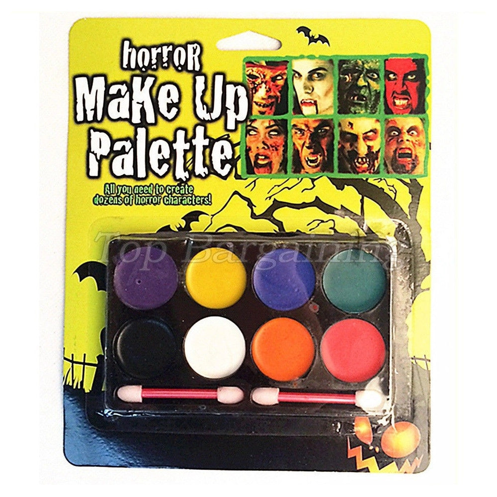 Trade Shop - Make Up Trucco 8 Colori 2 Pennelli Travestimento Festa Carnevale Halloween -