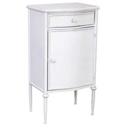 Tavolo in metallo con 1 cassetto e 1 porta bianco 46,5x36,5x86h cm